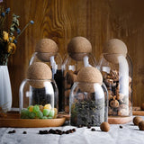 Clear Glass Storage Jar with Cork Lid Set